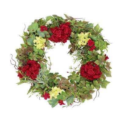 Belmont Silk Decorative Front Door Wreath 24 Inch - Year Round Beautiful Silk Wreath Transforms Front Door Decor